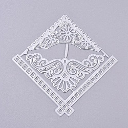 Frame Metal Cutting Dies Stencils, for DIY Scrapbooking/Photo Album, Decorative Embossing DIY Paper Card, Floral Pattern, Matte Platinum Color, 103.8x104.3x0.8mm(DIY-WH0157-38C)