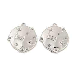 304 Stainless Steel Pendant Rhinestone Settings, Flat Round, Stainless Steel Color, 22.5x19.5x2.5mm, Hole: 1.6mm, Fit for 1.6mm Rhinestone(STAS-P356-12P)