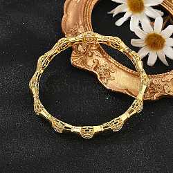 Brass Bangles for Women, Bamboo, Rack Plating, Golden, 1/4 inch(0.8cm), Inner Diameter: 2-3/8 inch(5.95cm)(BJEW-D313-04G)