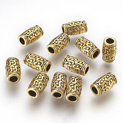 Tibetan Style Zinc Alloy Beads, Lead Free & Cadmium Free, Tube, Antique Golden, 12x7mm, Hole: 3.5mm(X-GLF0984Y-NF)