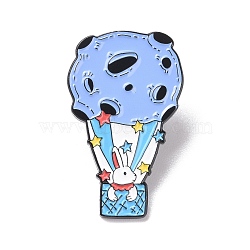 Rabbit Enamel Pin, Cartoon Alloy Badge for Backpack Clothes, Electrophoresis Black, Colorful, 35x21.5x1.5mm, Pin: 1.3mm(JEWB-H006-17EB)