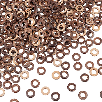Coconut Linking Rings, Round Ring, Coconut Brown, 15x2.5mm, Inner Diameter: 8.5mm