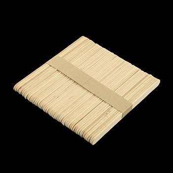 Birch Wooden Craft Ice Cream Sticks, White, 110~114x9~10x1.5~2mm, about 50pcs/bundles