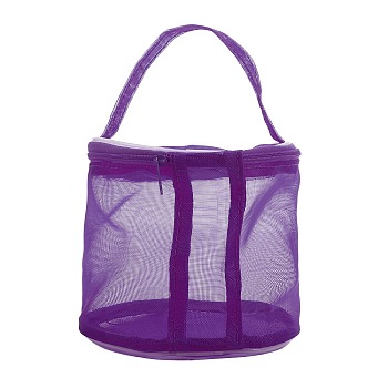 Nylon Yarn Storage Bags, with Alloy Hole, for Portable Knitting Yarn Balls Organizer, Column, Blue Violet, 12.5x13cm