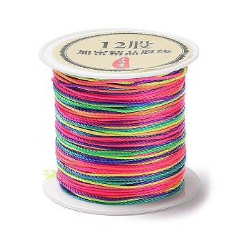 12-Ply Segment Dyed Round Nylon Thread, with Spool, Colorful, 0.8mm, about 27.34 Yards(25m)/Roll