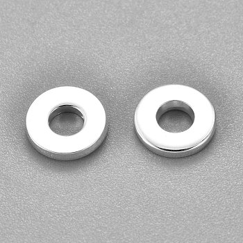 201 Stainless Steel Linking Rings, Donut, Silver, 6.5x1~1.8mm, Inner Diameter: 2.7~2.8mm