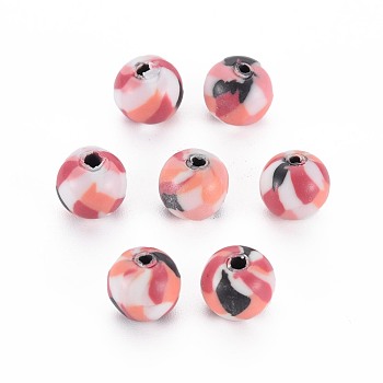 Handmade Polymer Clay Beads, for DIY Jewelry Crafts Supplies, Round, Light Salmon, 8.5~9x8mm, Hole: 1.8mm