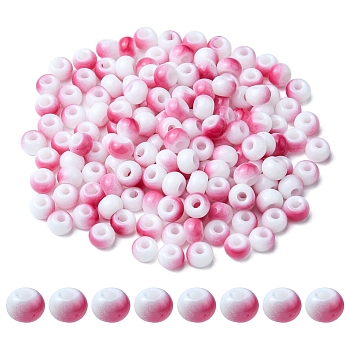6/0 Opaque Glass Seed Beads, Round Hole, Rondelle, Crimson, 4~4.5x3~4mm, Hole: 0.8~1.5mm, 10g/box