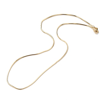 Brass Snake Chain Necklaces, with Lobster Claw Clasps, Long-Lasting Plated, Real 18K Gold Plated, 18.50 inch(47cm), 1.5mm