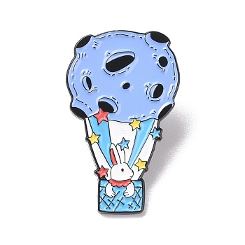 Rabbit Enamel Pin, Cartoon Alloy Badge for Backpack Clothes, Electrophoresis Black, Colorful, 35x21.5x1.5mm, Pin: 1.3mm