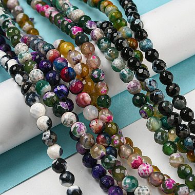 Natural Weathered Agate Faceted Round Beads Strands(G-A134-02-6mm)-3