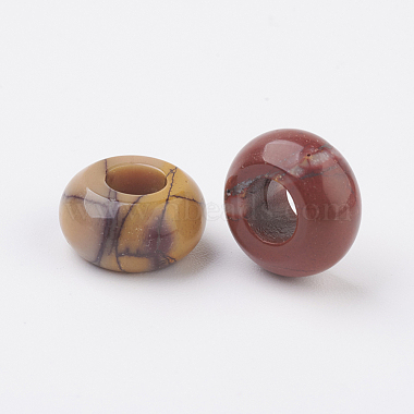 Natural Mookaite European Beads(X-G-G740-12x6mm-21)-2