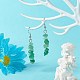 Natural Green Aventurine Chip Beads Dangle Earrings(EJEW-JE04649-03)-2