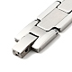 201 Stainless Steel Rectangle Watch Band Bracelet(BJEW-H550-02P)-4