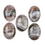 Natural Amethyst Lace Agate Pendants, Oval Charms, Grade B, 40x30x8mm, Hole: 1.5mm(G-A244-12B-02)