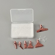 Zinc Alloy Diamond Sticky Pen Heads Set, with Silicone Rings & Plastic Box, Rose Gold, 0.5~2.2x0.5~3.6x0.1~0.7cm, Inner Diameter: 0.2cm, 21pcs/set(TOOL-SZC0002-04)