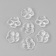 4-Petal Transparent Acrylic Beads, Flower, Clear, 21.5x20.5x6mm, Hole: 1mm, about 580pcs/500g(TACR-R135-01)