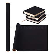 1 Sheet Silk Cloth Fabric, Paper Back, for Book Binding, with 1Pc Kraft Cardboard Mailing Tubes and 1Pc Kraft Paper Handmade Soap Wrap Bands, Black, 43x120x0.03cm(FIND-OC0003-34C)