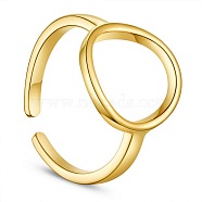 SHEGRACE Simple Design 925 Sterling Silver Finger Rings, with Circle, Real 24K Gold Plated, Size 7, 17mm(JR305C)