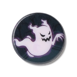 Halloween Series Acrylic Cbabochons, White, Ghost, 25x3mm(OACR-M012-29)