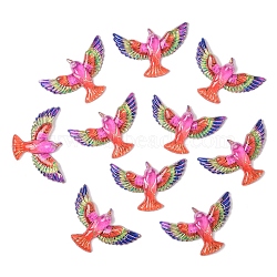 10Pcs Transparent Resin Cabochons, Bird, FireBrick, 24x36mm(FIND-YW0008-83C)