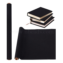 1 Sheet Silk Cloth Fabric, Paper Back, for Book Binding, with 1Pc Kraft Cardboard Mailing Tubes and 1Pc Kraft Paper Handmade Soap Wrap Bands, Black, 43x120x0.03cm(FIND-OC0003-34C)