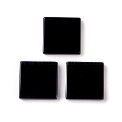Natural Black Agate Cabochons, Square, 20x20x2mm(G-O176-03A)