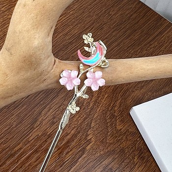 Alloy Hair Sticks, Hair Accessories for Women & Girls, Flower, 185mm