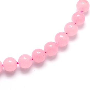 Dyed Natural Rose Quartz Round Beads Strands, 6mm, Hole: 1mm, about 65pcs/strand, 15.5 inch