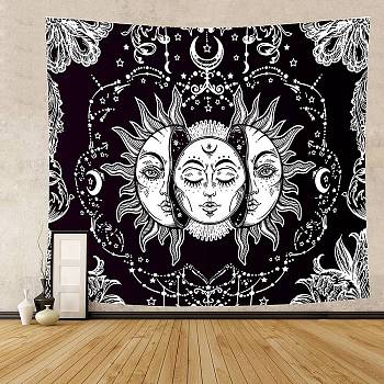 The Sun Altar Wiccan Witchcraft Polyester Decoration Backdrops, Universe Planet Theme Photography Background Banner Decoration for Party Home Decoration, White, 1500x2000mm