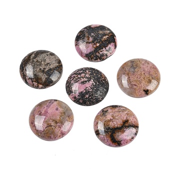 Natural Rhodonite Cabochons, Half Round/Dome, 25x5.5mm