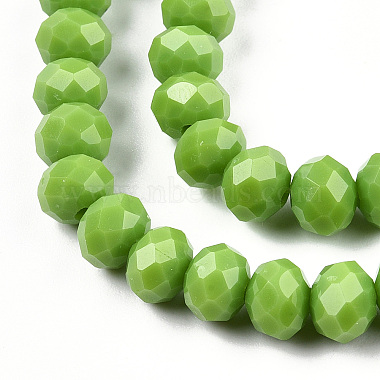 Brins de perles rondelles en verre de couleur unie à facettes(X-GLAA-Q044-6mm-12)-2