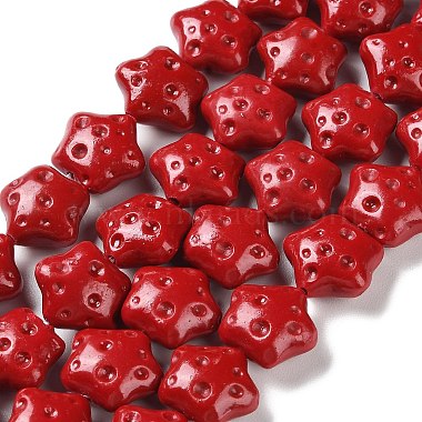 Red Star Synthetic Coral Beads