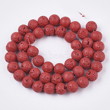 Spray Painted Natural Lava Rock Beads Strands(G-N0324-D-05)-2