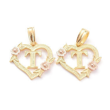 Real 18K Gold Plated Heart Brass Pendants