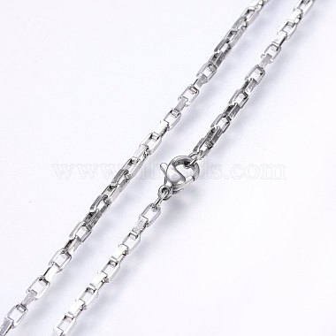 304 Stainless Steel Box Chain Necklaces(NJEW-F226-07P-02)-2
