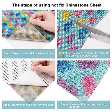 Heart Pattern Hotfix Rhinestone(Hot Melt Adhesive On The Back)Sticker Sheets(DIY-WH0167-42A)-3