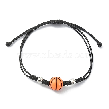 Acryl-Sportball-Armbänder aus geflochtenen Perlen(BJEW-TA00331)-2