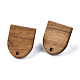 Walnut Wood Stud Earring Findings(MAK-N032-011)-2