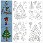 4 Sheets 11.6x8.2 Inch Stick and Stitch Embroidery Patterns, Non-woven Fabrics Water Soluble Embroidery Stabilizers, Christmas Tree, 297x210mmm(DIY-WH0455-211)
