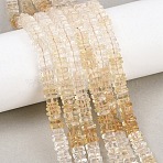 Heated Natural Citrine Beads Strands, Rectangle Heishi Beads, 5~6.5x5~6.5x1.5~2.5mm, Hole: 0.7mm, about 106~195pcs/strand, 16.14''~16.93''(41~43cm)(G-Z152-F01-01)