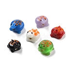 Handmade Lampwork Beads, Tortoise, Mixed Color, 14~16x12~14x10~11mm, Hole: 2mm(LAMP-I042-13)