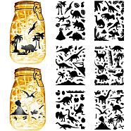 6 Sheets 6 Styles Religion Self-Adhesive PVC Waterproof Picture Stickers, Black, Dinosaur, 200x150mm, 1 sheet/style(DIY-WH0605-009)