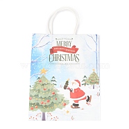 Christmas Theme Kraft Paper Bags, with Handles, for Gift Bags and Shopping Bags, Deer Pattern, 35cm(ABAG-H104-D07)