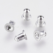 Aluminum Ear Nuts, Earring Backs, Bell, Platinum, 5x4.5mm, Hole: 0.7mm(FIND-P029-01P)