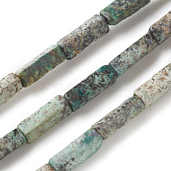 Natural African Turquoise(Jasper) Beads Strands, Cuboid, 13~14x4~4.5x4~4.5mm, Hole: 1.2mm, about 30pcs/strand, 16.5 inch(42cm)(G-G837-02)