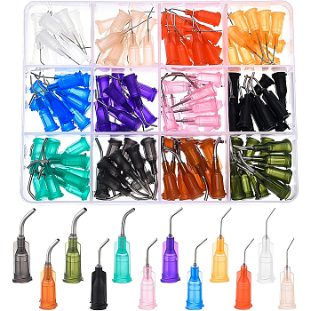 120Pcs 12 Colors Plastic Fluid Precision Blunt Needle Dispense Tips, Mixed Color, 10pcs/color