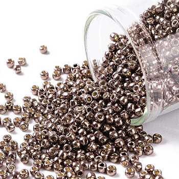 TOHO Round Seed Beads, Japanese Seed Beads, (PF556) PermaFinish Mauve Metallic, 11/0, 2.2mm, Hole: 0.8mm, about 5555pcs/50g