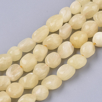 Natural Topaz Jade Beads Strands, Nuggets, Tumbled Stone, 5~11x5~8x3~6mm, Hole: 0.8mm, about: 52~56pcs/Strand, 15.94 inch(40.5cm)