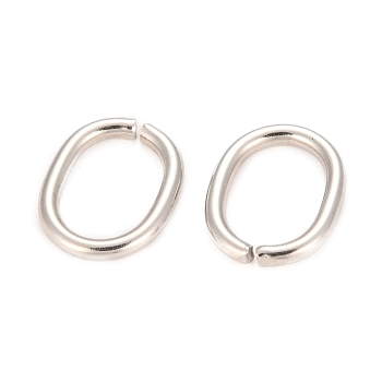 304 Stainless Steel Open Jump Rings, Oval, Stainless Steel Color, 13x11x2mm
